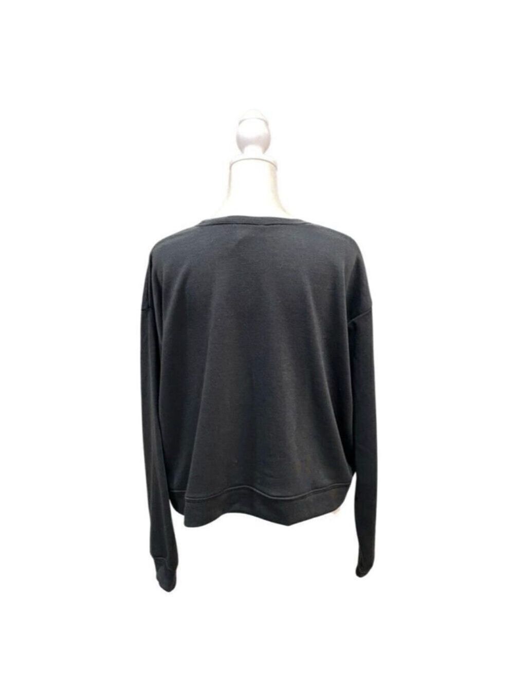 inTu Crewneck Studded Women's Large Gray Relaxed Fit Fleece Sweatshirt - Picture 4 of 13